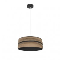 Distribuidor - Lâmpadas Diversas | Colgantes Moderno | COLGANTE NATALIA 1XE27 NEGRO/SACO-NEGRO REGX40X40 CM Ref: 188594009